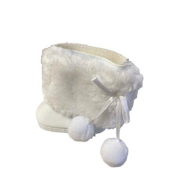 White Fur Trimmed Boots for 18" Doll Outfit Only - Picture 2 of 2